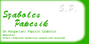 szabolcs papcsik business card